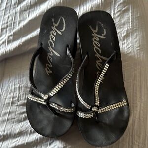 Skechers Black Rhinestone Sandals